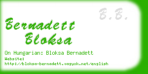 bernadett bloksa business card